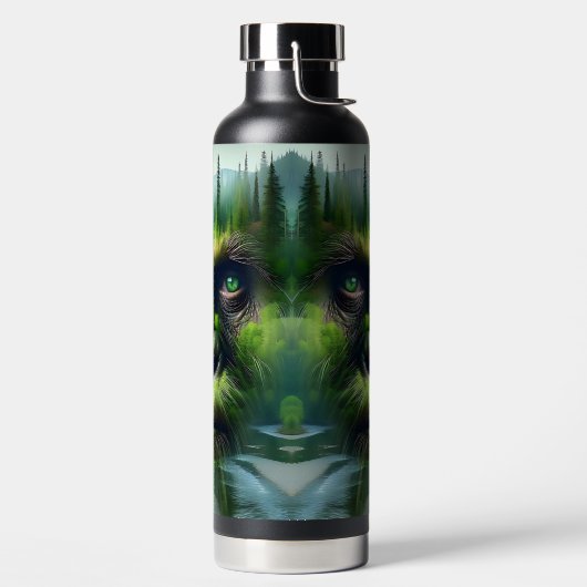 Cooles Sasquatch im Wald Trinkflasche (links)