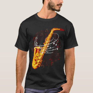Cooles Saxophon für Jazz-Musiknoten Musiker Sax T-Shirt