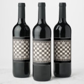 Cooles Schachbrett Halloween Kostüm Funny Lazy DIY Weinetikett (Flaschen)