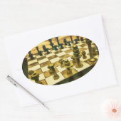 Cooles Schachbrett mit Nuts und Bolzen Ovaler Aufkleber (Umschlag)