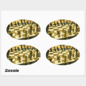 Cooles Schachbrett mit Nuts und Bolzen Ovaler Aufkleber (Blatt)