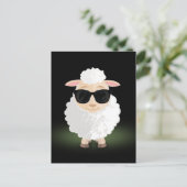 Cooles Schaf Postkarte (Stehend Vorderseite)