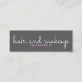 Cooles, schlichtes, grau-rosafarbenes Haartrockner Mini Visitenkarte (Vorderseite)