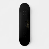 Cooles Schlichtes Schwarzes Gold Mit Monogramm sig Skateboard (Front)