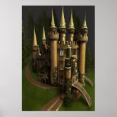 Cooles Schloss im Wald | AI Art Poster (Vorne)