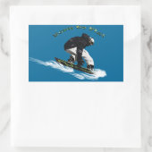 Cooles Schneeboarder Wintersport-Thema Rechteckiger Aufkleber (Tasche)