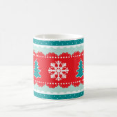 Cooles Schneeflocke-Weihnachtsbaum-rotes Kaffeetasse (Mittel)