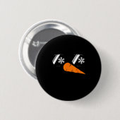 Cooles Schneemann-Gesicht Gles Weihnachten Xmas Ko Button (Vorne & Hinten)
