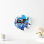 Cooles Schneemobil Runde Wanduhr (Zuhause)