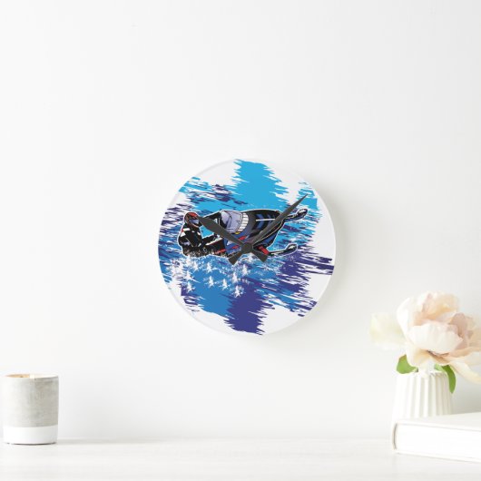 Cooles Schneemobil Runde Wanduhr (Zuhause)