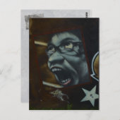 Cooles Schrei-Graffiti-Gesicht Postkarte (Vorne/Hinten)