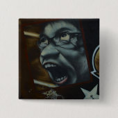 Cooles Schreigraffiti-Gesicht Button (Vorderseite)