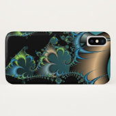 Cooles Schwarz-Blau-Fraktal Case-Mate iPhone Hülle (Rückseite (Horizontal))