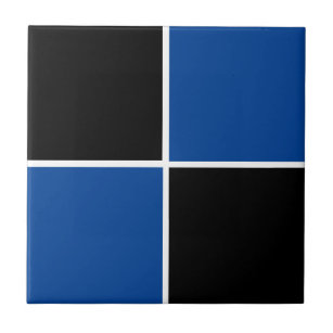 Cooles Schwarz-Blau-Quadratzellpapier Fliese