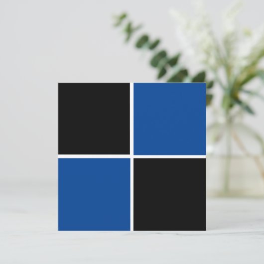 Cooles Schwarz-Blau-Quadratzmuster (Stehend Vorderseite)