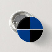 Cooles Schwarz-Blau-Quadratzmuster Button (Vorne & Hinten)