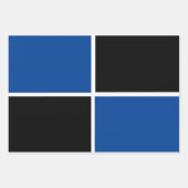 Cooles Schwarz-Blau-Quadratzmuster Geschenkpapier Set (Vorderseite)