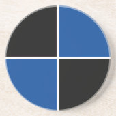 Cooles Schwarz-Blau-Quadratzmuster Getränkeuntersetzer (Vorne)