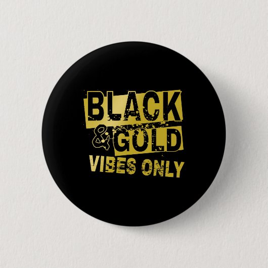 Cooles Schwarz-Gold-Design Button (Vorderseite)