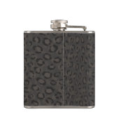 Cooles Schwarz-Grauen-Geparden-Monogramm Flachmann (Rückseite)