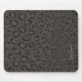 Cooles Schwarz-Grauen-Geparden-Monogramm Mousepad (Vorne)