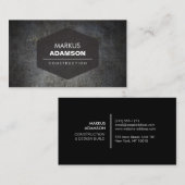 Cooles Schwarz-Grunge-Metall mit Namensschild Visitenkarte (Vorne/Hinten)