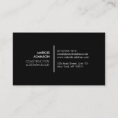 Cooles Schwarz-Grunge-Metall mit Namensschild Visitenkarte (Rückseite)