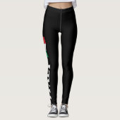 cooles schwarz-kursives Fahnenmuster mit sexy Hot- Leggings (Vorderseite)