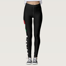 cooles schwarz-kursives Fahnenmuster mit sexy Hot- Leggings