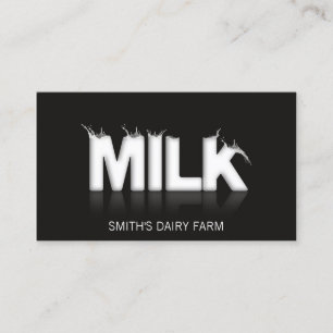 Cooles Schwarz, Milk Illustration Business Card Visitenkarte