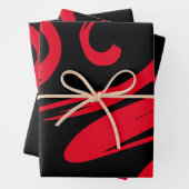 Cooles Schwarz-Rot-Geschenkpapier Geschenkpapier Set (Beispiel)