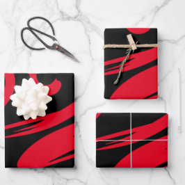 Cooles Schwarz-Rot-Geschenkpapier Geschenkpapier Set