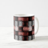 Cooles Schwarz-Rot-Prüfbrett-Muster Kaffeetasse (VorderseiteRechts)