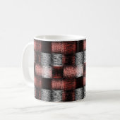 Cooles Schwarz-Rot-Prüfbrett-Muster Kaffeetasse (Vorderseite Links)