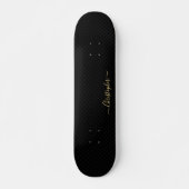 Cooles Schwarz-Schachtel-Muster-Gold-Monogramm sig Skateboard (Vorne)