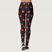 Cooles Schwarz-und Rot-Polka-Punktmuster-Leggings Leggings (Rückseite)
