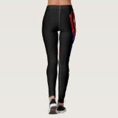 cooles Schwarz-usa-Flag-Frauendesign Leggings (Rückseite)