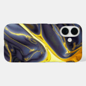 Cooles, schwarz-vergoldetes Marmoröl texturiert Case-Mate iPhone Hülle (Rückseite (Horizontal))