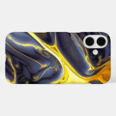 Cooles, schwarz-vergoldetes Marmoröl texturiert Case-Mate iPhone Hülle (Rückseite (Horizontal))