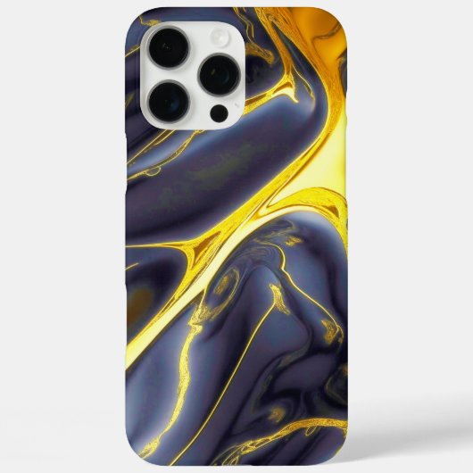 Cooles, schwarz-vergoldetes Marmoröl texturiert Case-Mate iPhone Hülle (Rückseite)