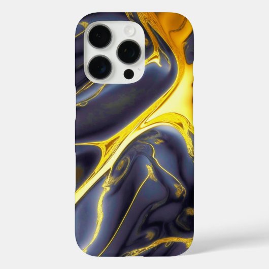 Cooles, schwarz-vergoldetes Marmoröl texturiert Case-Mate iPhone Hülle (Rückseite)