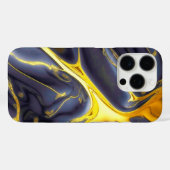 Cooles, schwarz-vergoldetes Marmoröl texturiert Case-Mate iPhone Hülle (Rückseite (Horizontal))