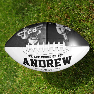 Cooles Schwarz-Weiß-Abschluss-Geschenk Foto Football