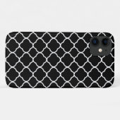 Cooles Schwarz-Weiß-Blattmuster Case-Mate iPhone Hülle (Rückseite (Horizontal))