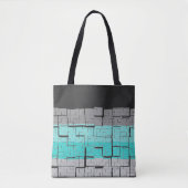 Cooles Schwarz-weiß-Grau-Blaumuster Tasche (Vorderseite)