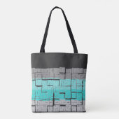 Cooles Schwarz-weiß-Grau-Blaumuster Tasche (Rückseite)