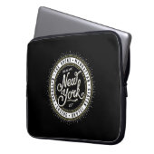 Cooles Schwarz-Weiß-Logo New York Laptopschutzhülle (Vorderseite Links)