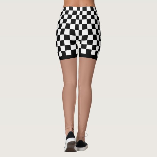 Cooles Schwarz-Weiß-Markierungsmuster Leggings (Rückseite)