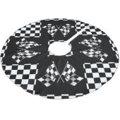 Cooles Schwarz-Weiß-Markierungsmuster Polyester Weihnachtsbaumdecke (Schrägansicht)