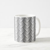 Cooles Schwarz-Weiß-Metallic-Weaver-Muster Kaffeetasse (VorderseiteRechts)